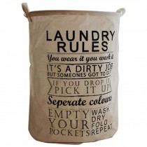 Durable Linen Retro Style Waterproof Laundry Basket for Dirty Clothes