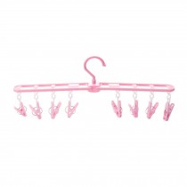 2 Pcs Clothes Hanger Portable Travel Hanger Foldable Drying Rack with 8 Clip