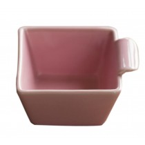 Set of 4 Pink Square Shape Porcelain Souffle Dishes Pudding Dishes