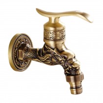 Dragon] Brass Antique Faucet Washing Machine Faucet Single Nozzle Kitchen/Garden