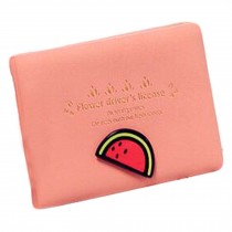 Slim Card Case Identity Card Holder PU Leather Driving License Cover, Watermelon