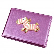 [Pink Zebra] Women Slim Identity Card Case PU Leather Cute Driving License Cover
