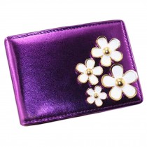 [Flower] Women PU Leather Driving License Holder Cover Slim Identity Card Case