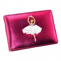 [Ballet] Slim Identity Card Case Women PU Shiny Leather Driving License Cover