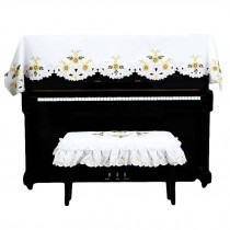 Half Dustproof Piano Cover Dust Cover Embroidery Sunflower Upright Piano Cover