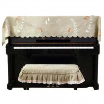 Dustproof Half Upright Piano Cover Piano Dust Cover Embroidery Dust Cover