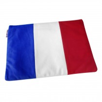 Handmade Canvas French Tricolore Flag Zipper File Folders for Office Document File Travel Organize