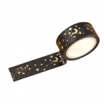 Set of 4 DIY Accessories Paper Tapes with Gold Moon Pattern 3.5x1.5 cm