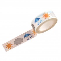 4 PCS DIY Stationery Paper Tapes (Sun and Umbrella Style, 4.5x1.5 cm )