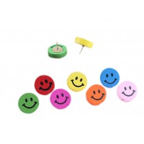 Creative Woodiness Colorful Smile Face Pushpins/30 Piece/Random Color