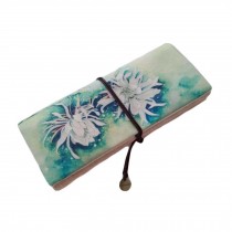 [Flower] Art Linen Pen Case Roll up Pencil Case Cosmetic Pencil Pouch Purse Bag
