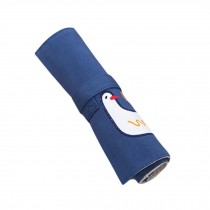 [Duck] Portable Canvas Pen Case Cosmetic Pencil Pouch Roll up Pencil Case