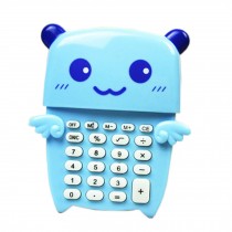 Creative Portable 8 Digitals Blue Little Bear Mini Solar Pocket Calculator