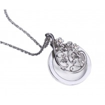 Fashion Magnifying Glass Necklace Clavicle Necklace Magnifier, Silver