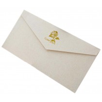 20pcs Retro Style Invitation Envelopes Bronzing Printing Greetings Cards, Beige