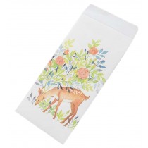 30pcs Japanese Style Invitation Envelopes Artistic Deer Greetings Cards, Green