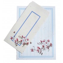 Set of 10 Chinese Style Vintage Envelope Set Poetic Writing Paper, Blue