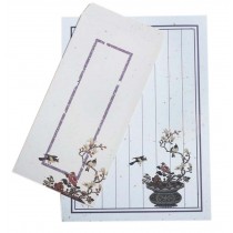 Set of 10 Chinese Style Vintage Envelope Set Poetic Writing Paper, Earthen Jar