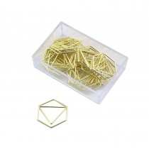 25 Pieces Binder Clips Hexagon Shape Paper Clips Office Accessories Bookmark