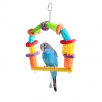 Distinctive Shapes Bird Ring,15.5 by 9-Inch Swing Durable Loofah Bird Toy