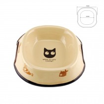 5-Inch Lovely Environmental protection Ceramic Cat Food Bowl ,Khaki(17*13.5cm)