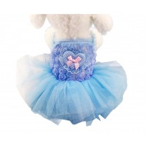 Fashion Grenadine Princess Skirt Pets Apparel Blue Style Dogs Clothing, XS