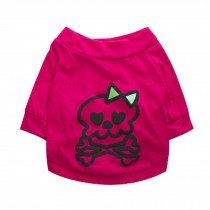 Large Size Puppy Clothing Pets Apparel Fuchsia Color Half Sleeve