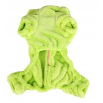 Comfy Cotton Dog's Winter Pet Clothing (Apple Green Dinosaur Costume, Size L)