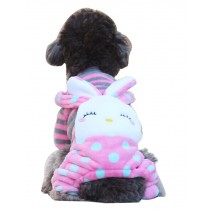 Comfy Cotton Dog's Winter Pet Clothing (Pink Rabbit, Size L)