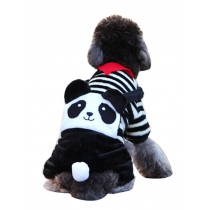 Comfy Cotton Dog's Winter Pet Clothing (Black-White Panda, Size L)