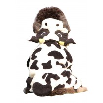 Comfy Cotton Dog's Winter Pet Clothing (Black-White Cow, Size L)