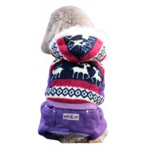 Comfy Cotton Dog's Winter Pet Clothing (Purple, 21x39x29cm)