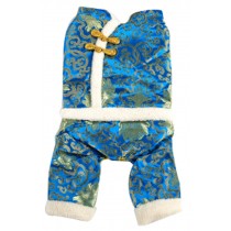 Comfy Dog's Winter Chinese Costumes Pet Clothing (Blue, Size: XL)