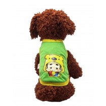Cute Dog Clothes Fall And Winter Clothes Sweater Vest, Green Cartoon