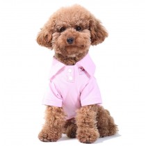 Comfy Cotton Dog's Polo Shirt Pet Clothing Puppy Clothes Pet Apparel (Pink, SM)