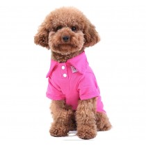 Comfy Cotton Dog's Polo Shirt Pet Clothing Puppy Clothes Pet Apparel(Fushcia,SM)