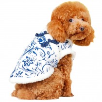 [Blue & White Porcelain] Dog Apparel Pet Clothing Pet Apparel for Bust 15~17 In