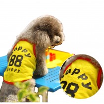 Lovely Puppy Apparel Pet Clothing Pet Sports Grid Clothes YELLOW, MM