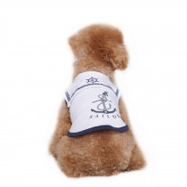 Dog Apparel Pet Clothing White Navy Costume Dog Clothes, Bust 30cm, XS