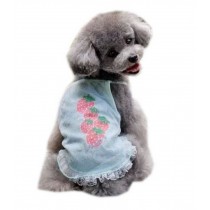 Puppy Summer Costume Blue Strawberry Lace Dress for Dog