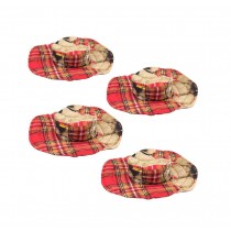4Pcs Lovely Pet Topee Pet Accessories,Red Plaid