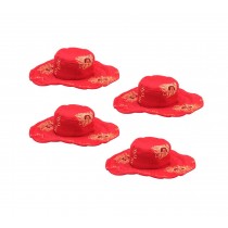 4Pcs Red,Lovely Pet Topee Pet Accessories For Little Dogs&Cats