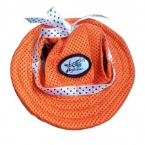 Solid Color Orange Net Design Round Shape Pets Hats for Dog or Cat, S