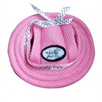 Pets Sun Helmet for Summer Use Fabric Pink Dogs Hats Small Size
