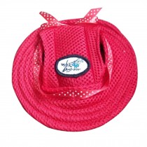 Small Size Dogs Summer Hats Pets Sun Helmet (Red Color, Small Size)