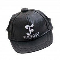 Black Leather Hip-hop Peaked Caps for Cats or Dogs Pets Hats with Letter