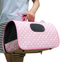 M Size Carry Bag Sweet Cute Pet Home Dog Cat Carrier House Travel---Pink