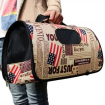M Size Carry Bag Sweet Cute Pet Home Dog Cat Carrier House Travel--American Flag