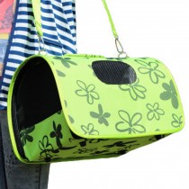 M Size Carry Bag Sweet Cute Pet Home Dog Cat Carrier House Travel---Green Petals