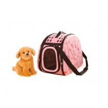 Portable Folding Pet Carrier Shoulder Bag for Dogs and Cats (42*26*32cm, Pink)